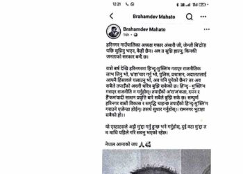हरिनगर गाउँपालिका अध्यक्षविरुद्ध सामाजिक सञ्जालमा आरोप